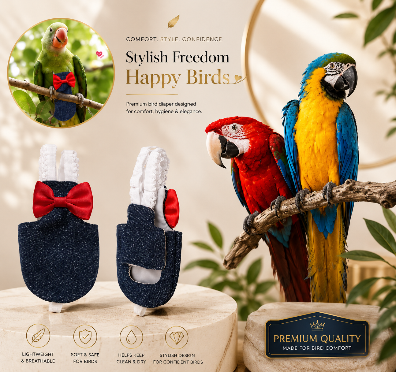 Bird Flight Suit for Cleaner Playtime and Daily Adventures