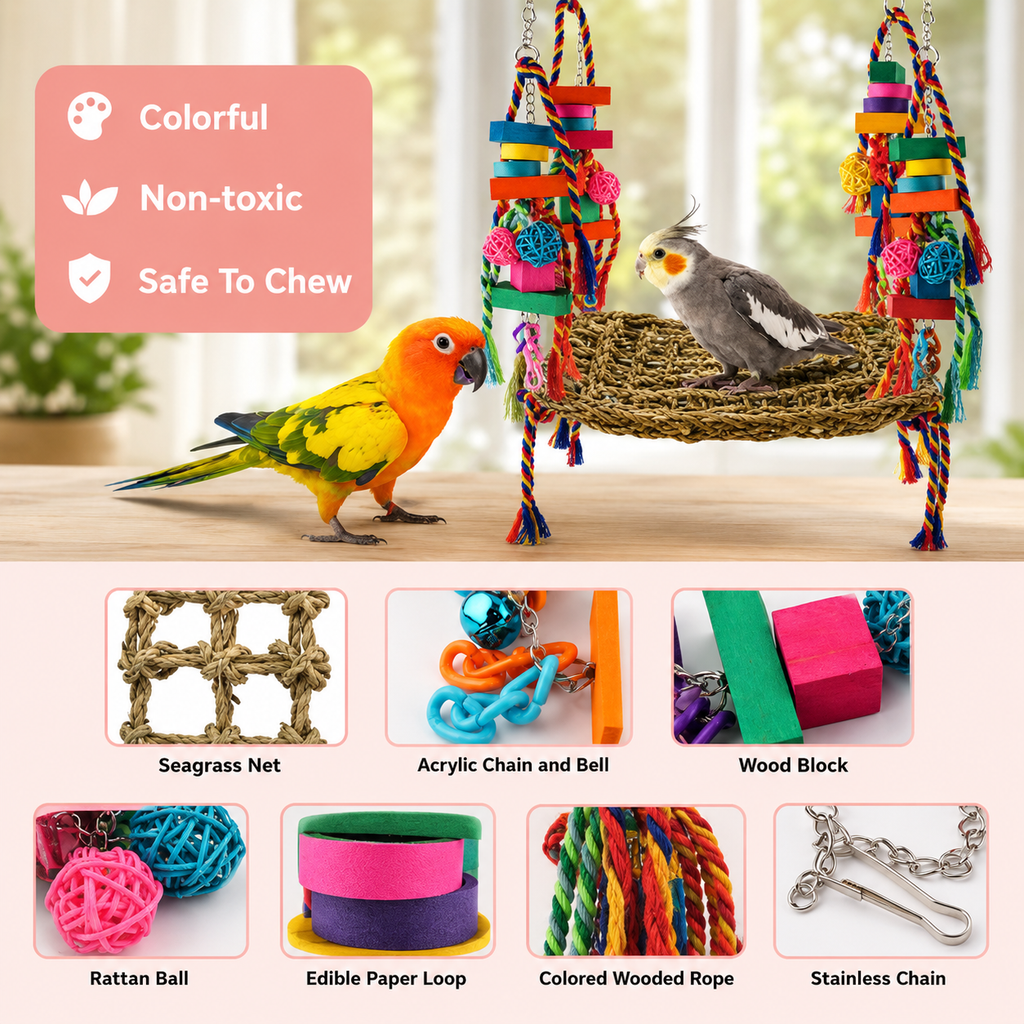 Bird Climbing Net for Exercise, Play and Daily Enrichment