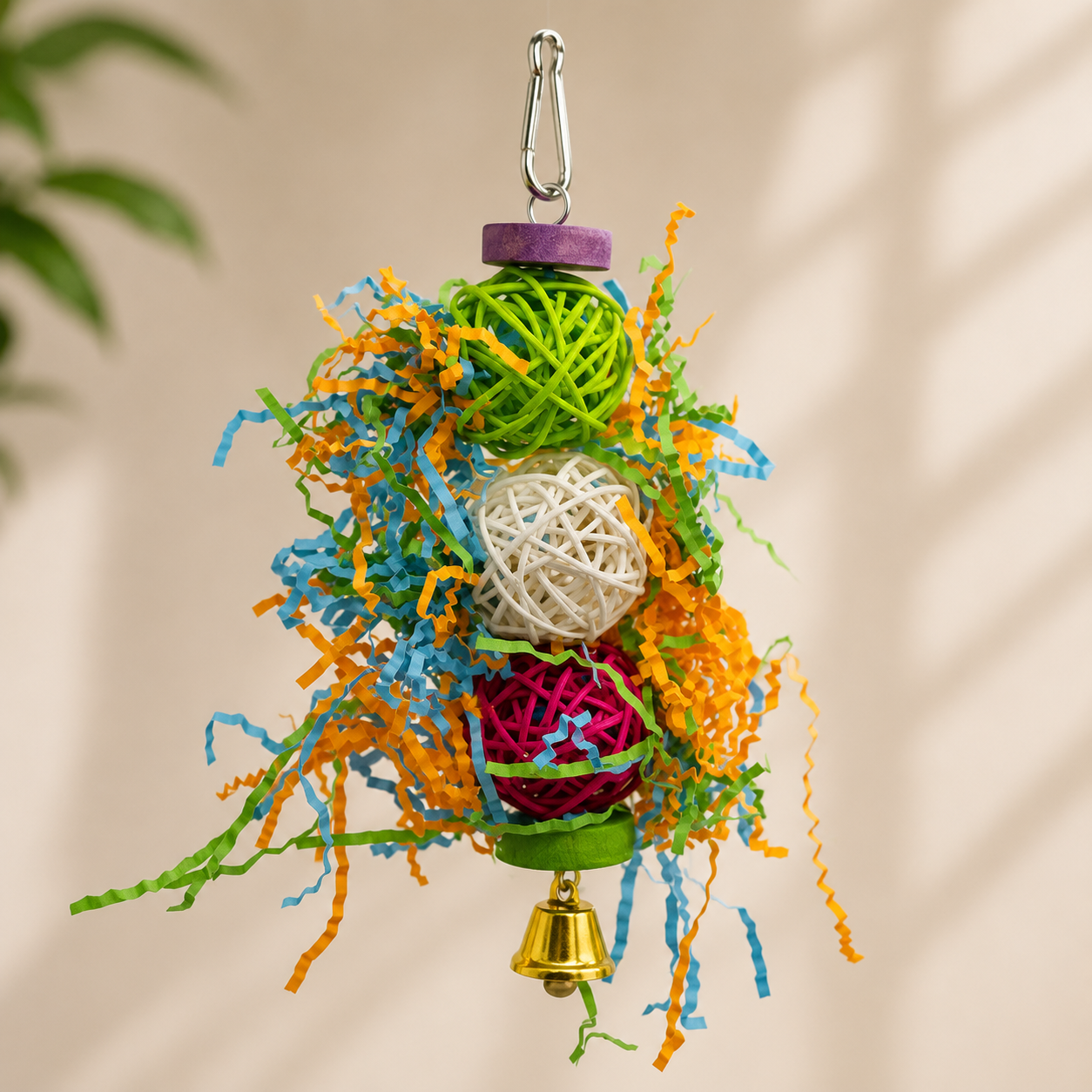 Natural Rattan Bird Toys – Enrichment & Chewing Toy Set