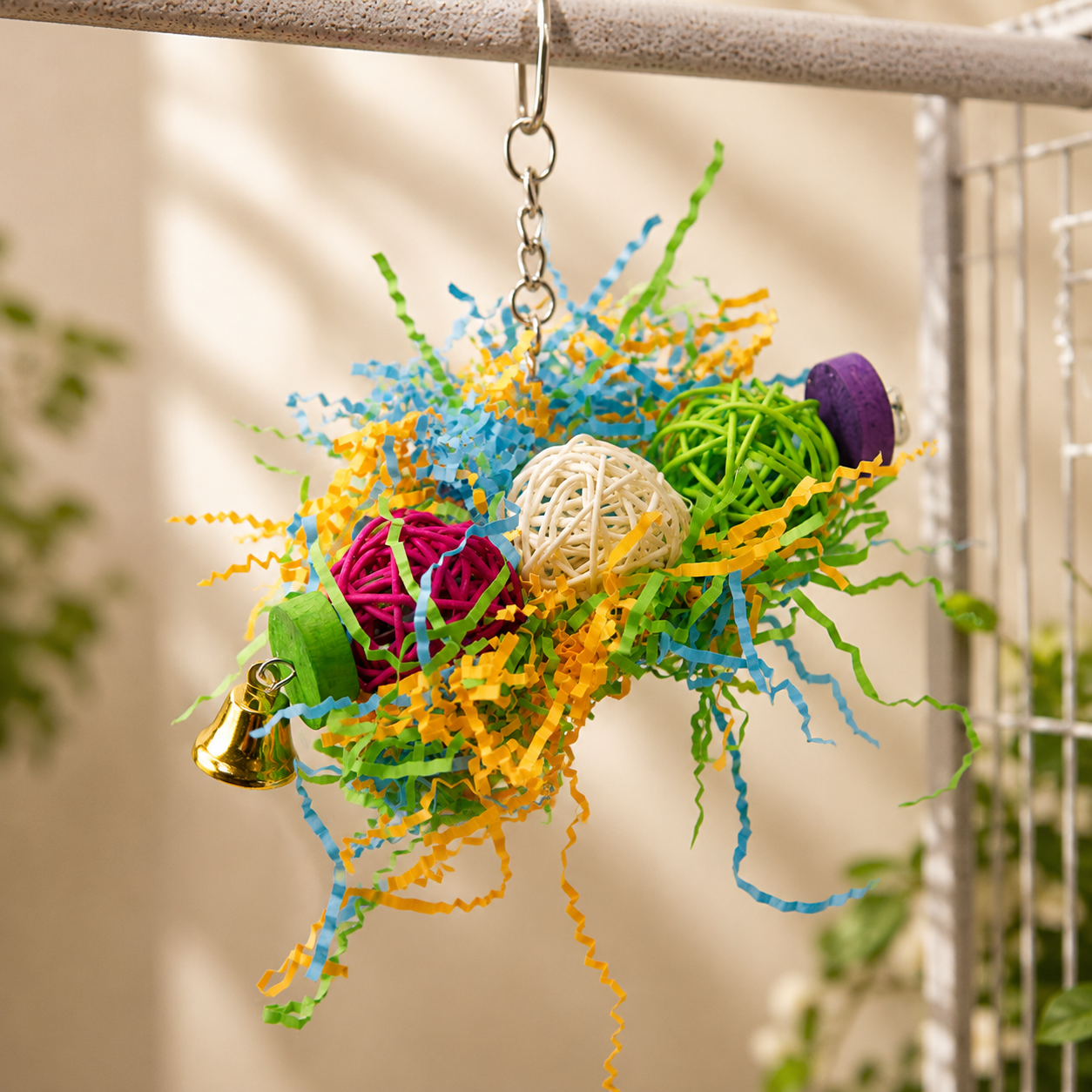 Natural Rattan Bird Toys – Enrichment & Chewing Toy Set