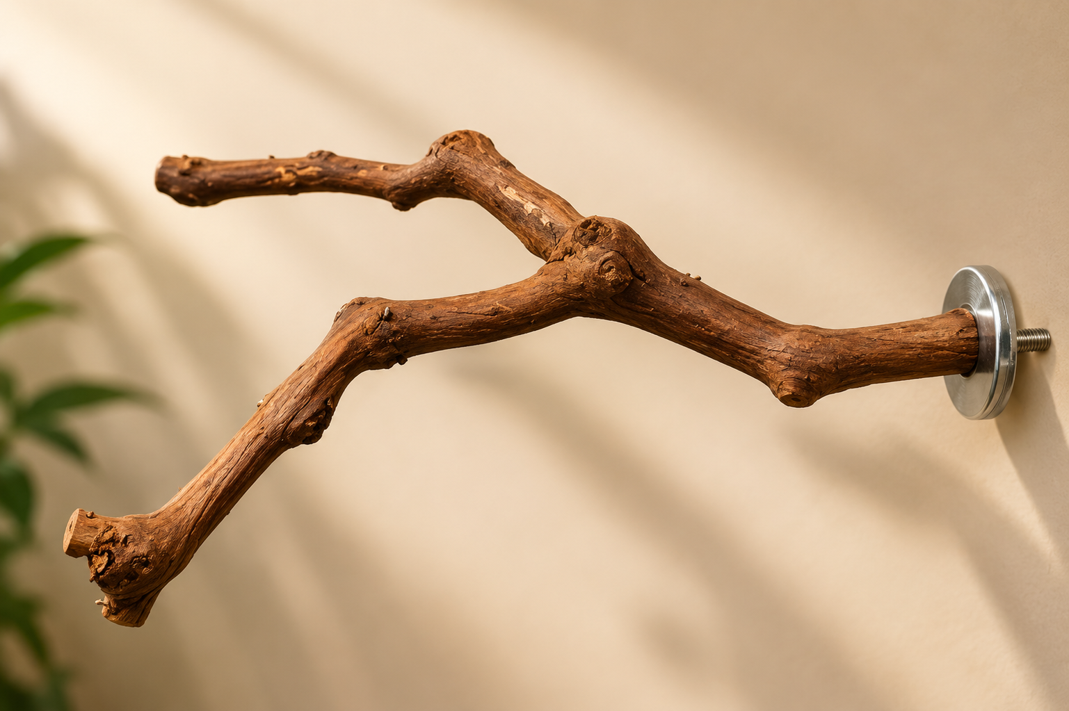 Natural Wood Bird Perch for Healthy Feet and Daily Exercise