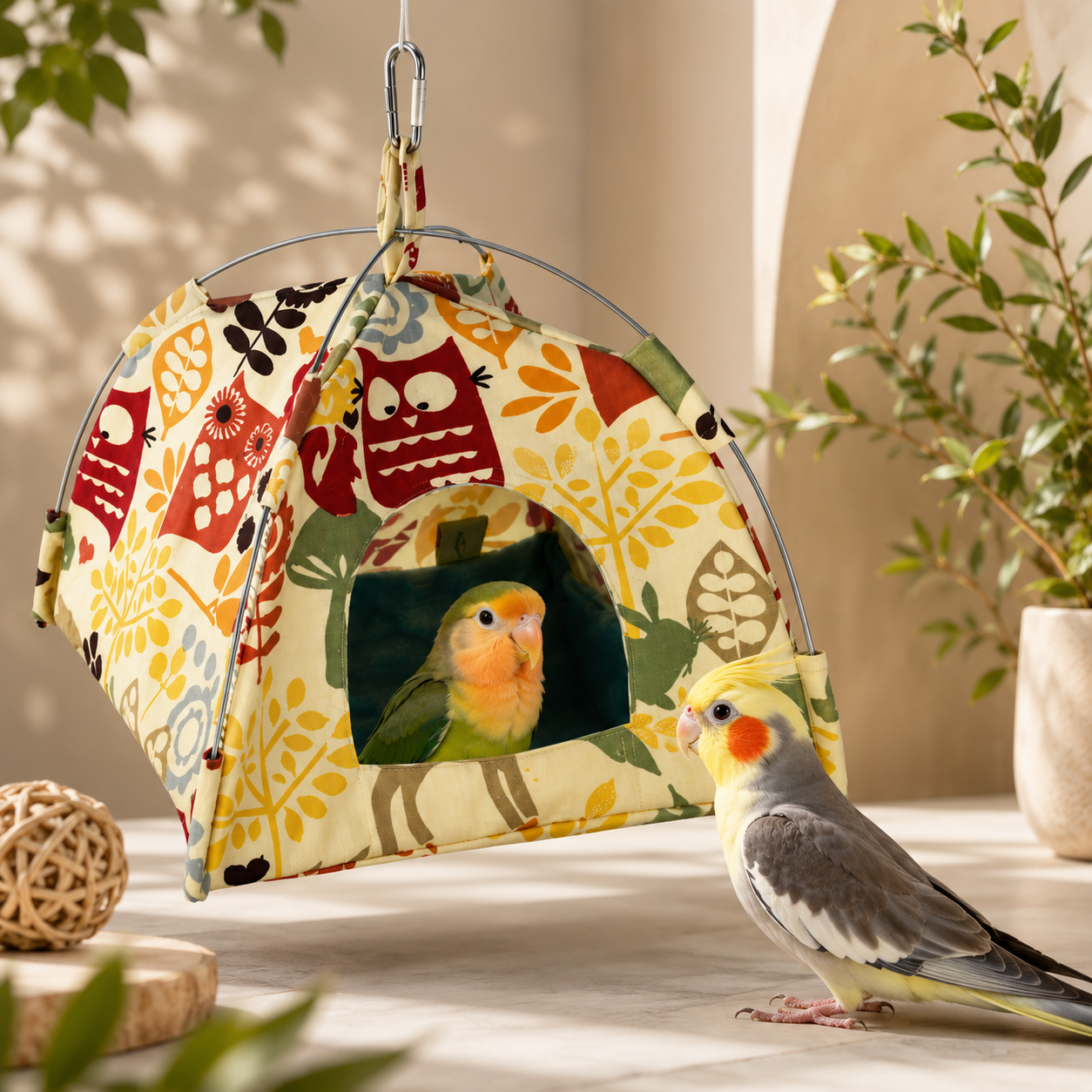 Cozy Bird Retreat for Relaxation, Comfort and Daily Enrichment