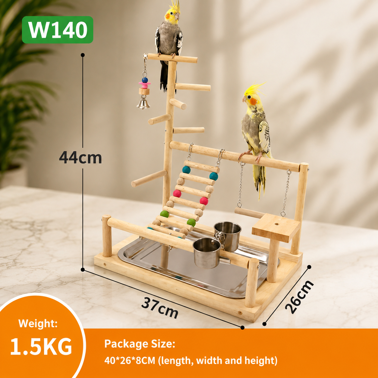 Natural Bird Training Perch for Climbing, Play and Exercise